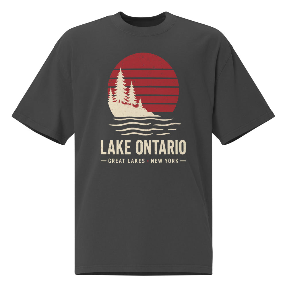 Lake Ontario Sunset Tee — Faded Black