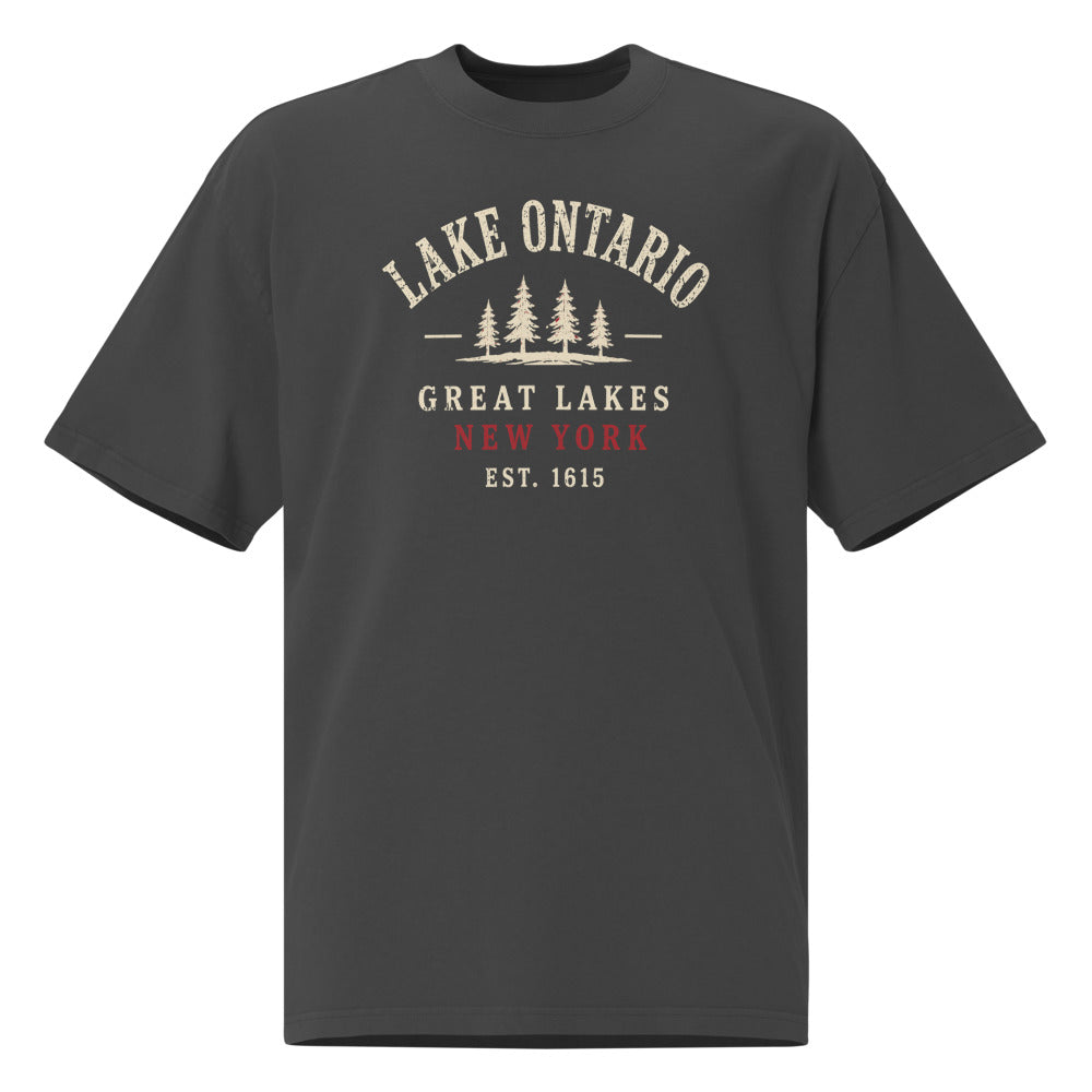 Lake Ontario Great Lakes Tee — Faded Black