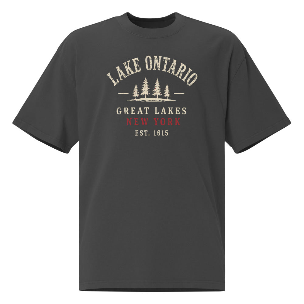 Lake Ontario Great Lakes Tee — Faded Black