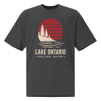 Lake Ontario Sunset Tee — Faded Black