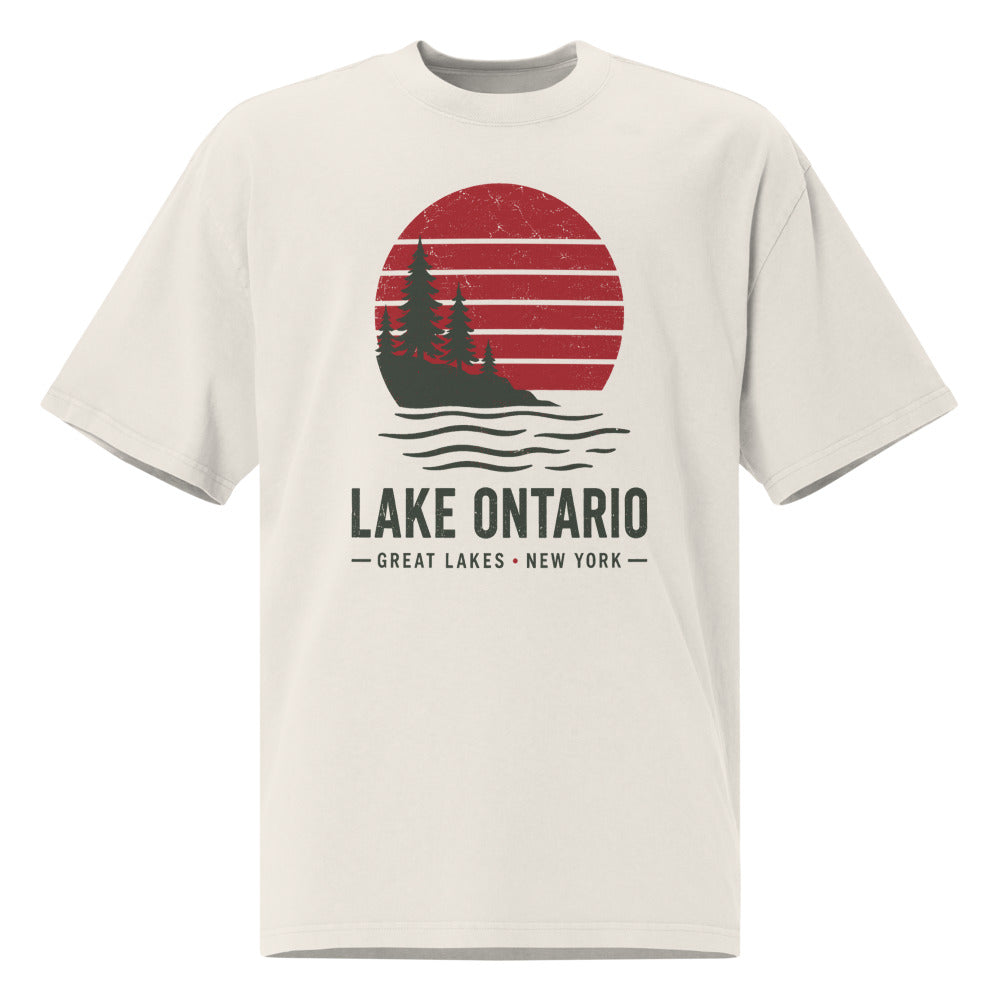 Lake Ontario Sunset Tee — Faded Bone