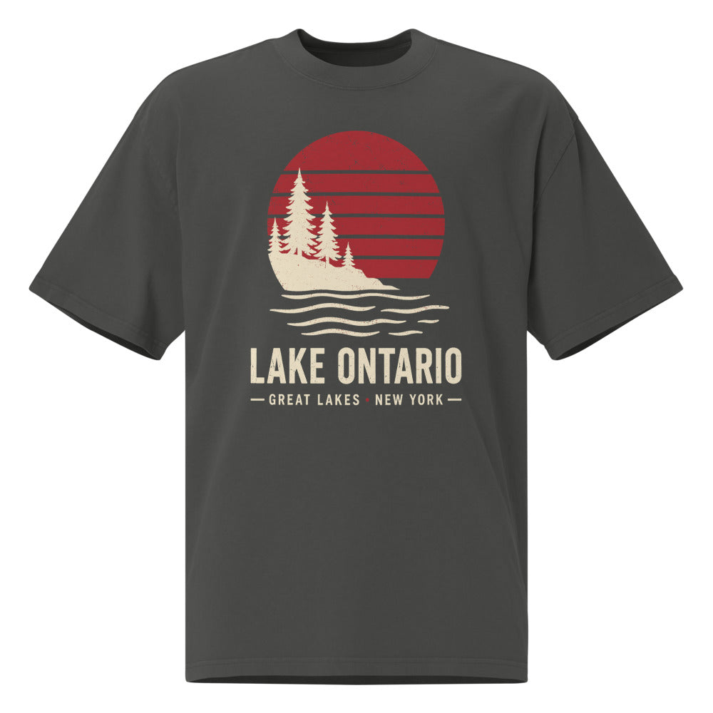 Lake Ontario Sunset Tee — Faded Coal