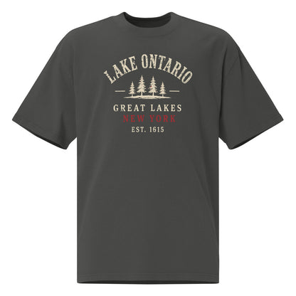 Lake Ontario Great Lakes Tee — Faded Coal