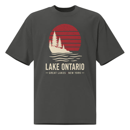 Lake Ontario Sunset Tee — Faded Coal