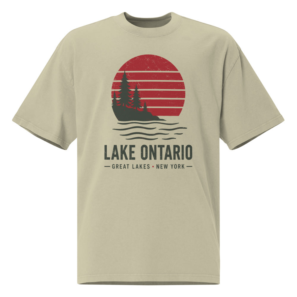 Lake Ontario Sunset Tee — Faded Eucalyptus