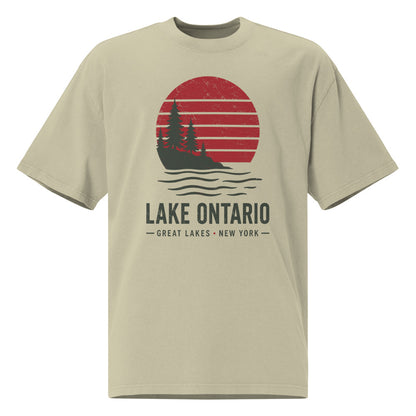 Lake Ontario Sunset Tee — Faded Eucalyptus