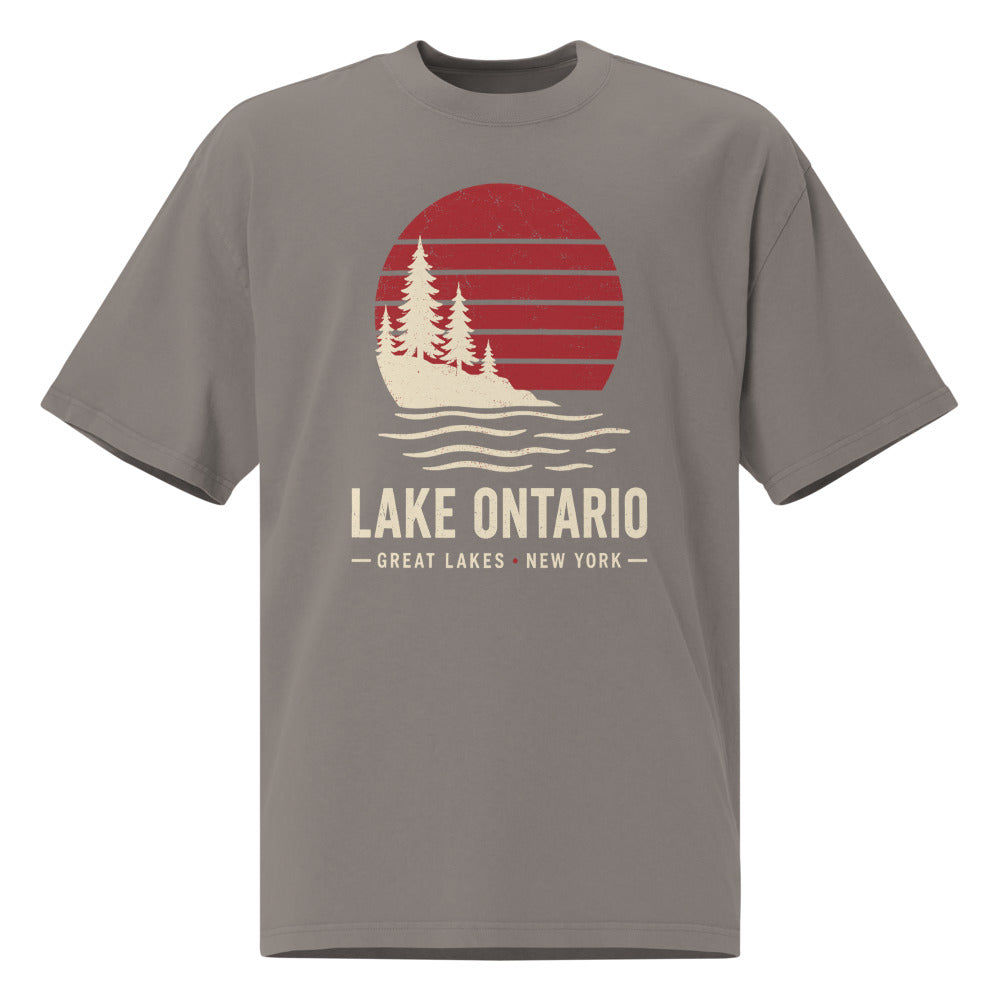 Lake Ontario Sunset Tee — Faded Grey