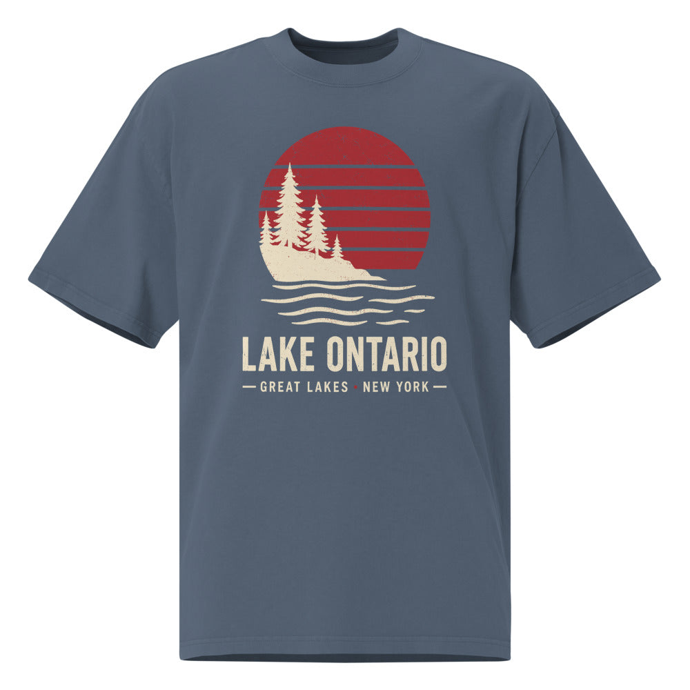 Lake Ontario Sunset Tee — Faded Indigo
