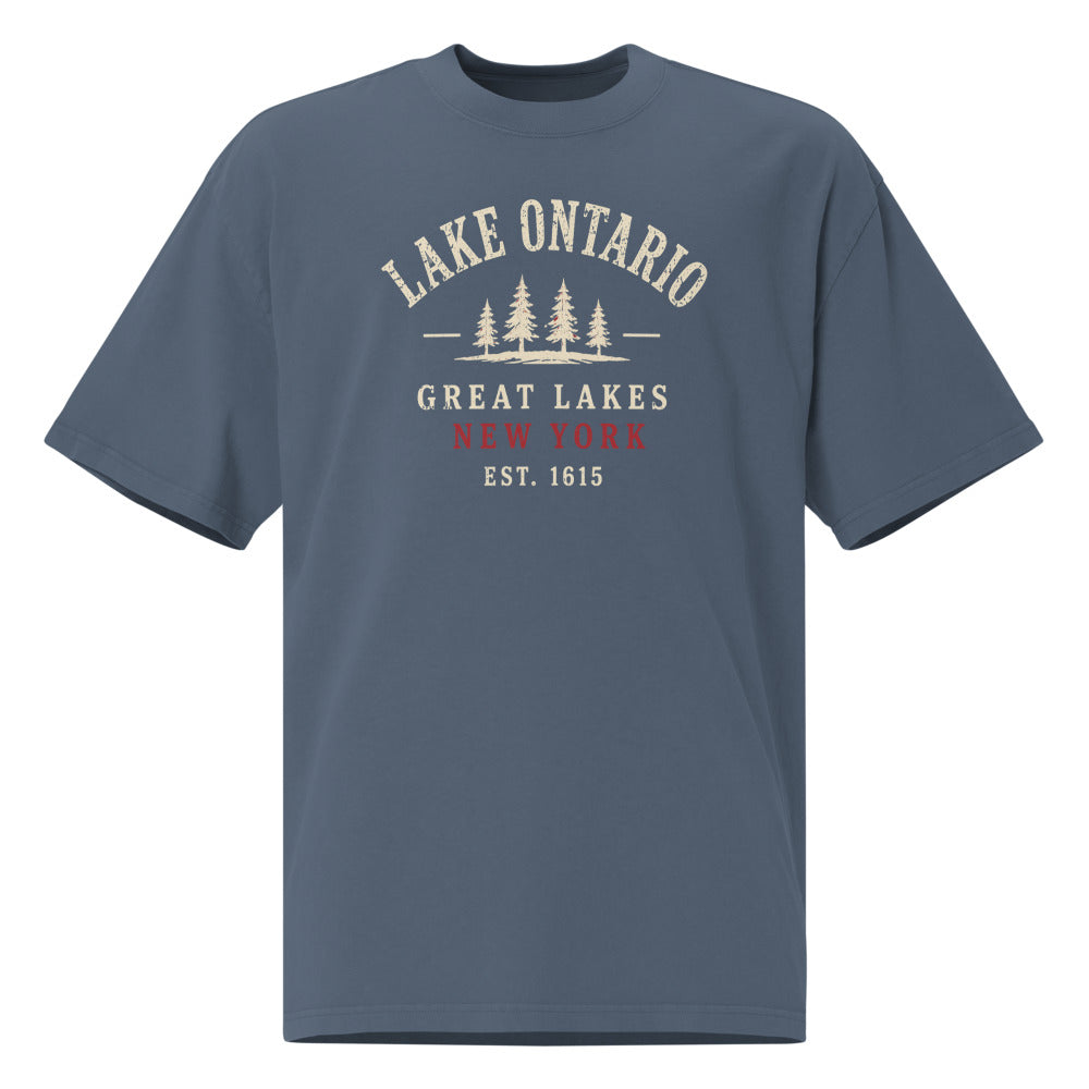 Lake Ontario Great Lakes Tee — Faded Indigo