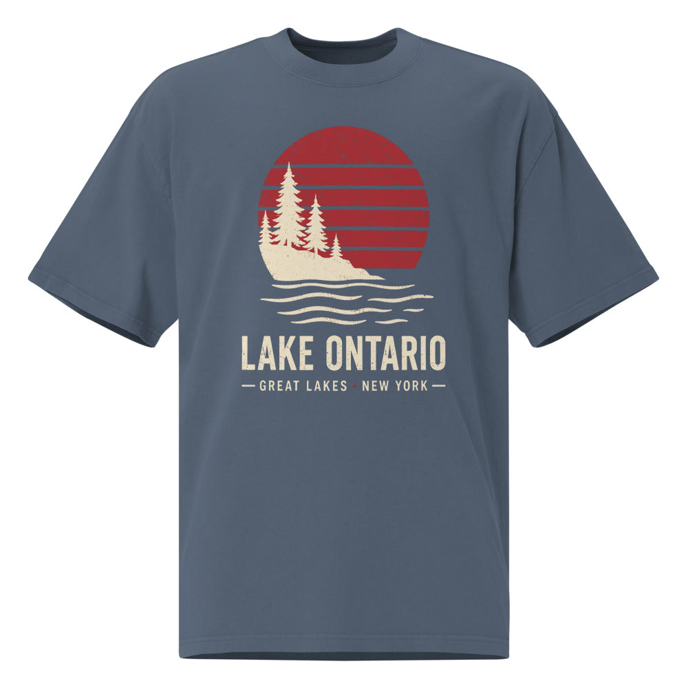 Lake Ontario Sunset Tee — Faded Indigo