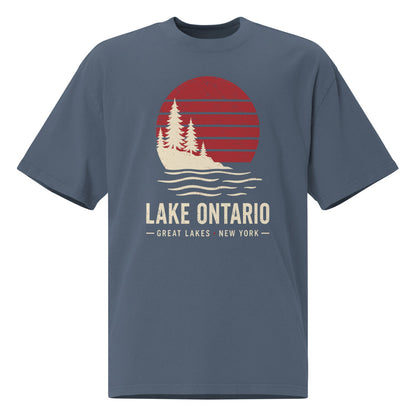 Lake Ontario Sunset Tee — Faded Indigo