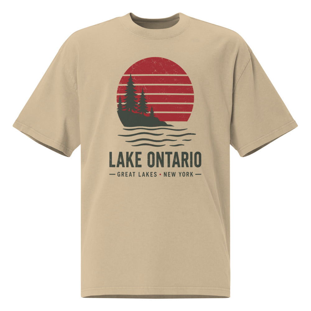 Lake Ontario Sunset Tee — Faded Khaki